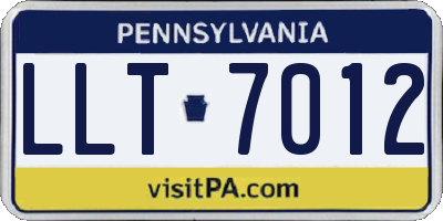 PA license plate LLT7012