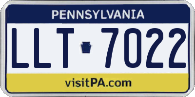 PA license plate LLT7022