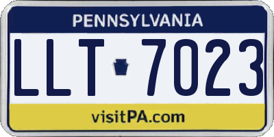 PA license plate LLT7023