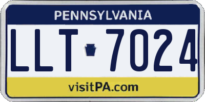 PA license plate LLT7024