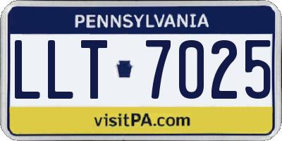 PA license plate LLT7025