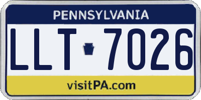 PA license plate LLT7026