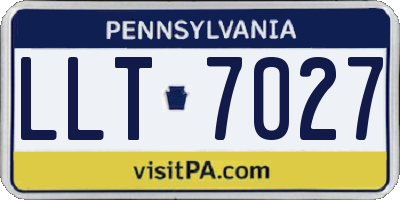 PA license plate LLT7027