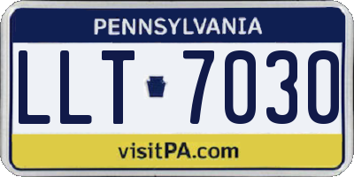 PA license plate LLT7030