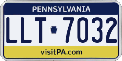 PA license plate LLT7032