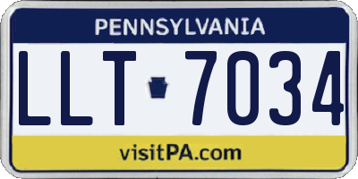 PA license plate LLT7034