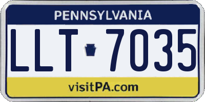 PA license plate LLT7035