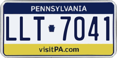 PA license plate LLT7041