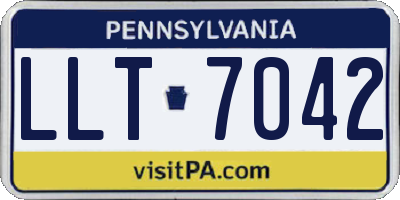PA license plate LLT7042
