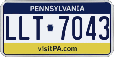 PA license plate LLT7043