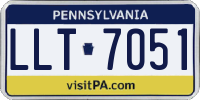 PA license plate LLT7051