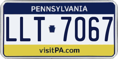 PA license plate LLT7067