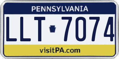PA license plate LLT7074