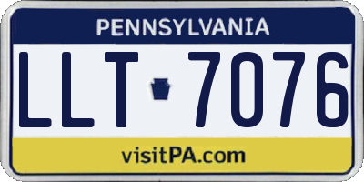 PA license plate LLT7076