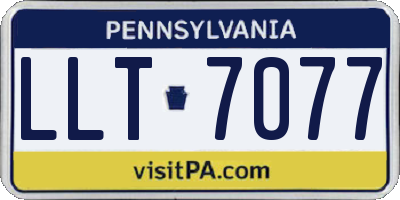 PA license plate LLT7077