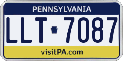 PA license plate LLT7087