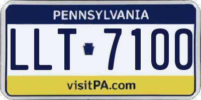 PA license plate LLT7100