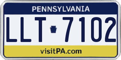 PA license plate LLT7102