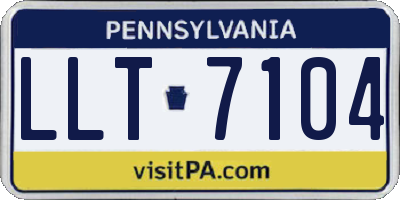 PA license plate LLT7104