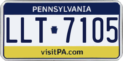 PA license plate LLT7105
