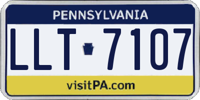 PA license plate LLT7107