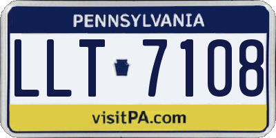 PA license plate LLT7108