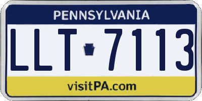 PA license plate LLT7113