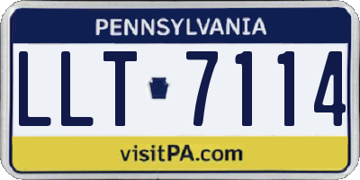 PA license plate LLT7114
