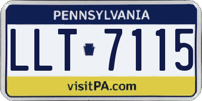 PA license plate LLT7115