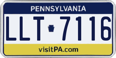 PA license plate LLT7116