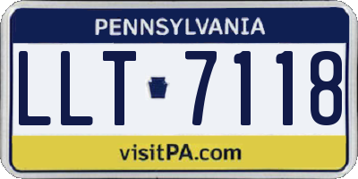 PA license plate LLT7118