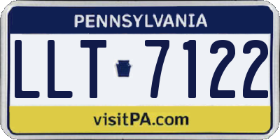 PA license plate LLT7122