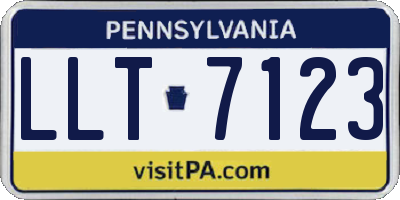 PA license plate LLT7123