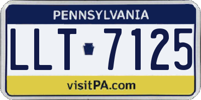 PA license plate LLT7125