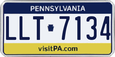 PA license plate LLT7134