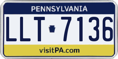 PA license plate LLT7136