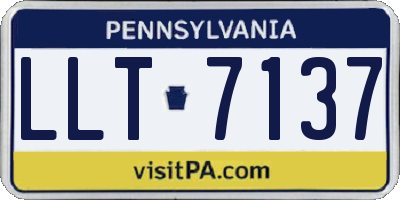 PA license plate LLT7137