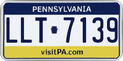 PA license plate LLT7139