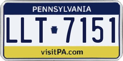 PA license plate LLT7151