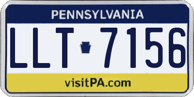 PA license plate LLT7156