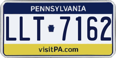 PA license plate LLT7162