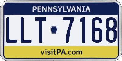 PA license plate LLT7168