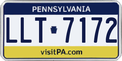 PA license plate LLT7172
