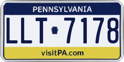 PA license plate LLT7178