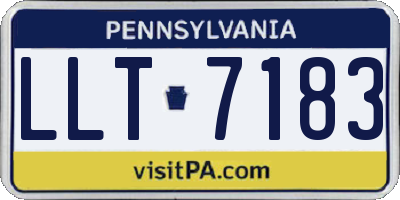 PA license plate LLT7183