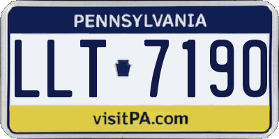 PA license plate LLT7190