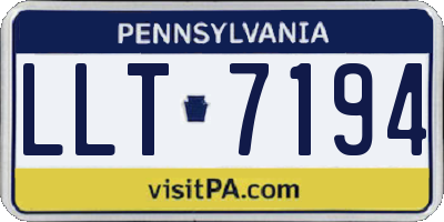 PA license plate LLT7194