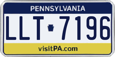 PA license plate LLT7196