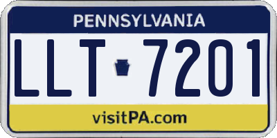 PA license plate LLT7201
