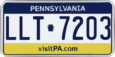 PA license plate LLT7203